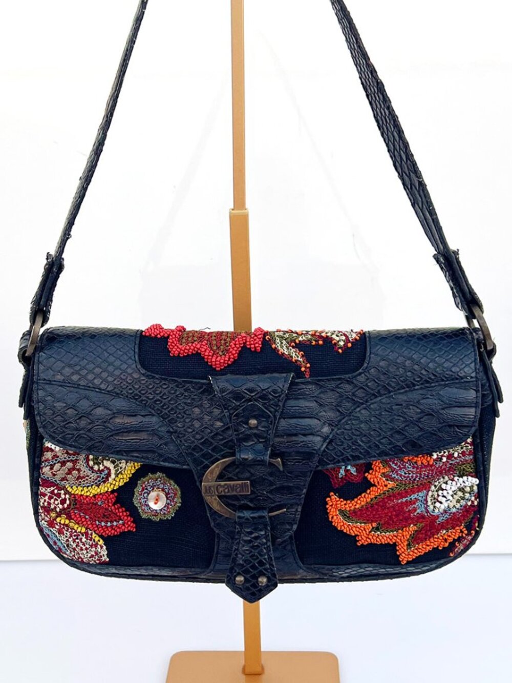 Just Cavalli Y2K Boho Shoulder Bag Beaded